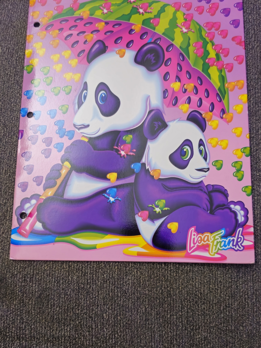 Lisa Frank Panda Umbrella FOLDER- Pink & Purple